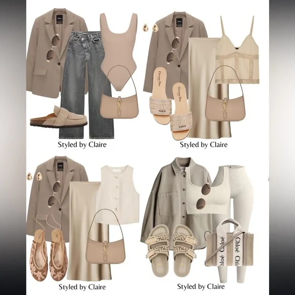 The Frankie Shop oversized wool blazer brown mushroom taupe - Picture 10 of 12